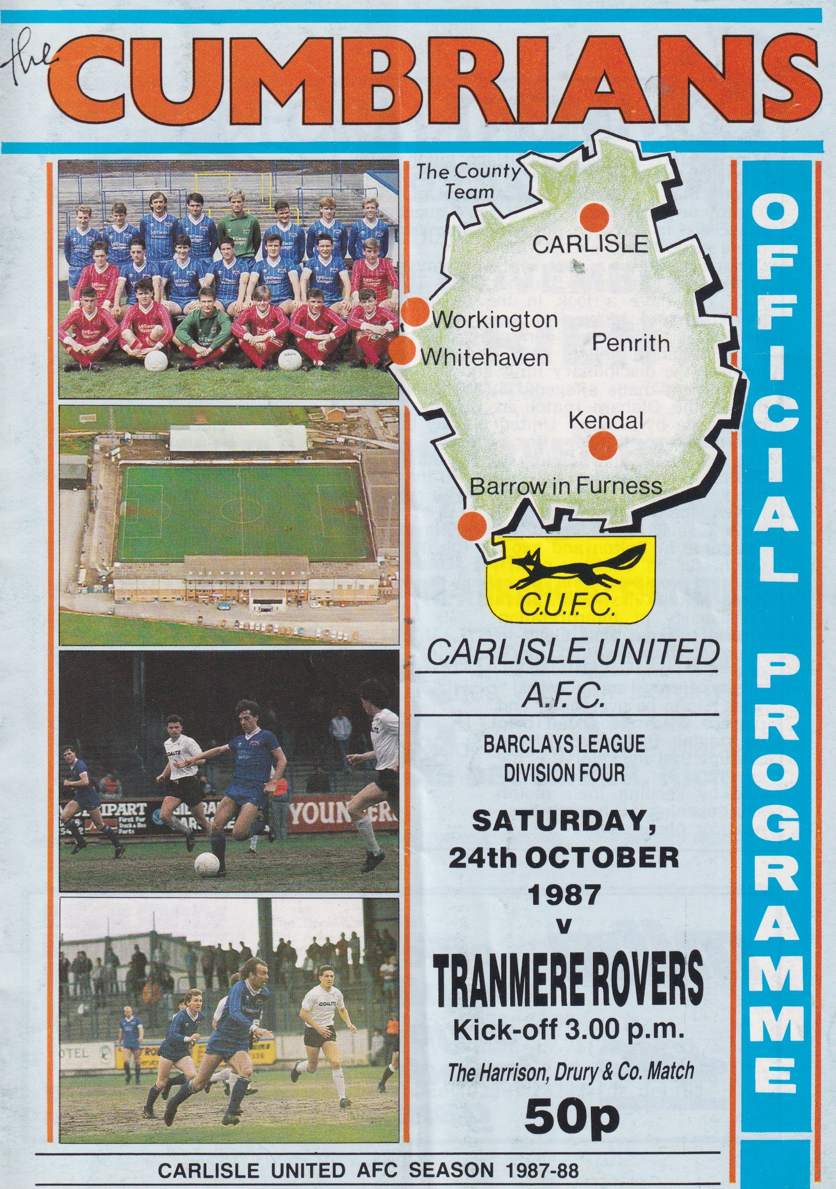 Carlisle United v Tranmere Rovers match programme